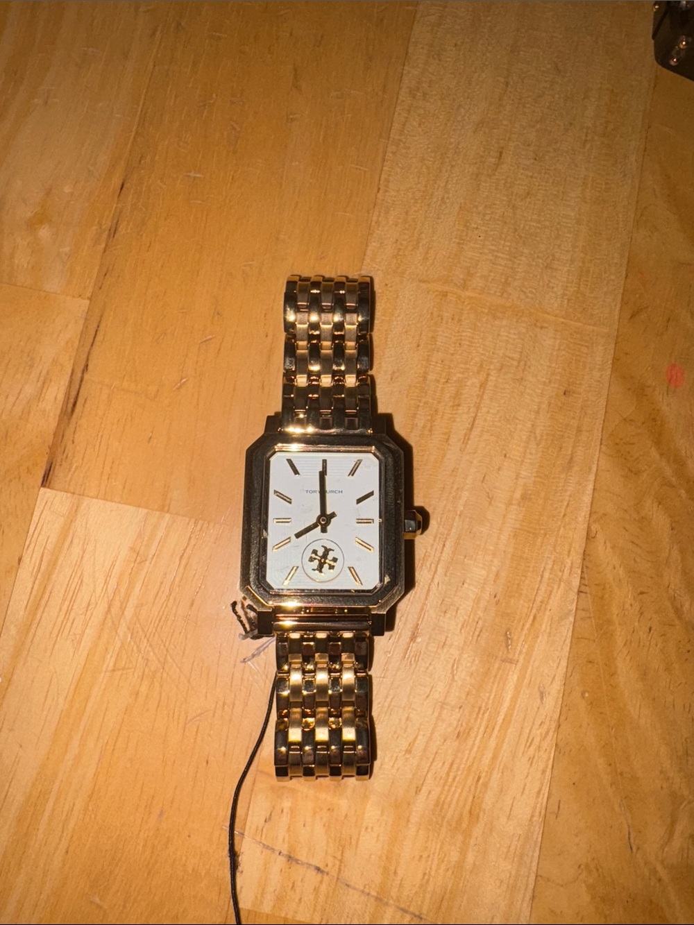 Tory Burch Gold Tone Bracelet Watch with White Dial